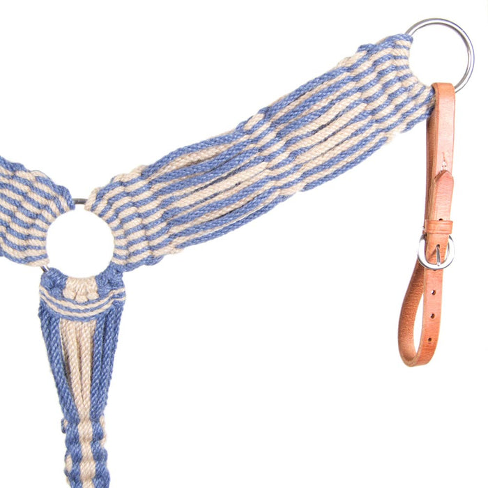 5 Star Steel Blue/Natural Mohair Breast Collar Tack - Breast Collars 5 Star