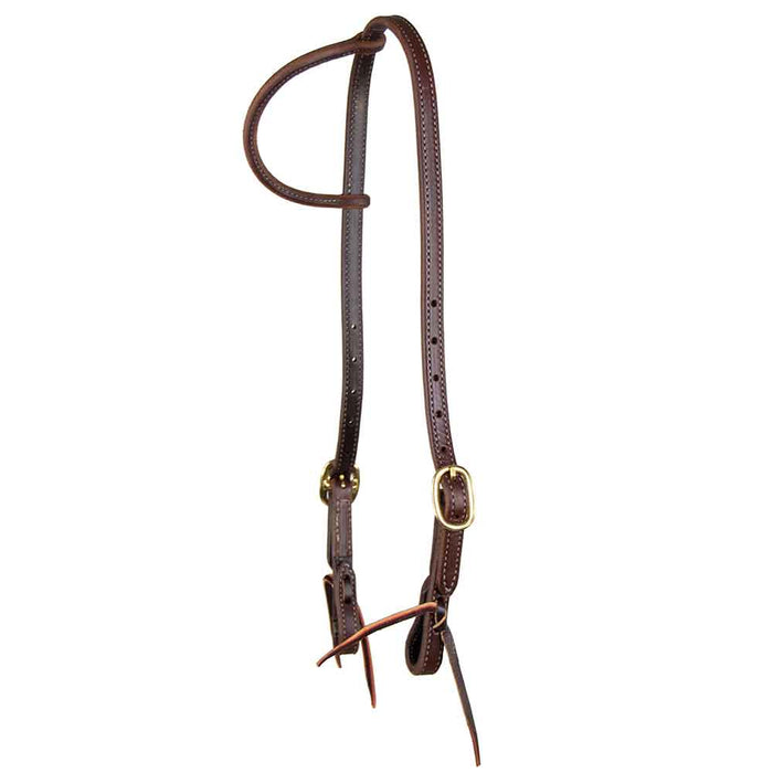 Teskey's Double Stitched Heavy Oil One Ear Headstall Tack - Headstalls Teskey's