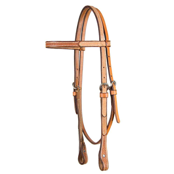 Teskey's 3/4" Roughout Browband Headstall Tack - Headstalls Teskey's Light Oil