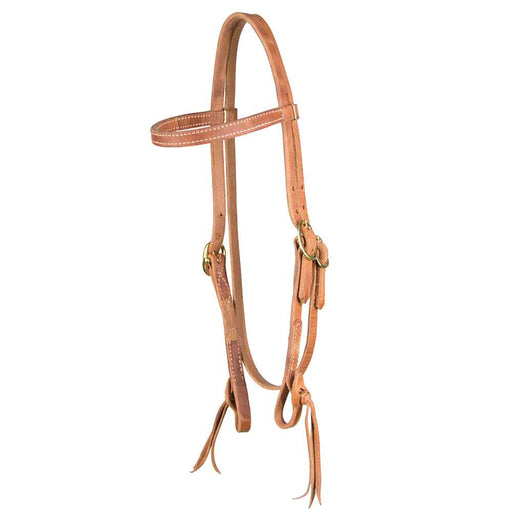 Teskey's Browband Headstall w/Pineapple Knot Tack - Headstalls Teskey's Natural