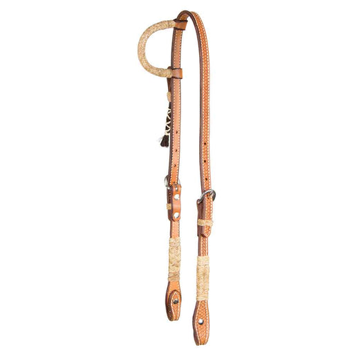 Teskey's Basket Stamped One Ear Headstall w/Rawhide Tack - Headstalls Teskey's Light Oil