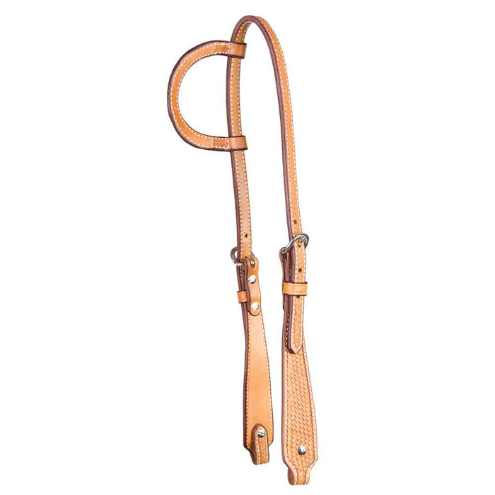 Teskey's Basket Stamped One Ear Headstall Tack - Headstalls Teskey's Light Oil