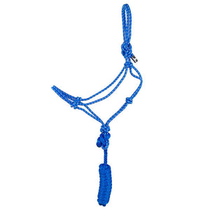 Mustang Foal and Yearling Rope Halter with Lead Tack - Halters & Leads Mustang Foal Blue 