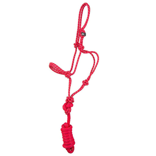 Mustang Foal and Yearling Rope Halter with Lead Tack - Halters & Leads Mustang Foal Red