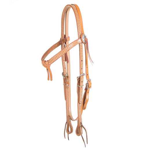 Light Oil Crossover Browband Headstall w/ Concho Accents Tack - Headstalls Teskey's