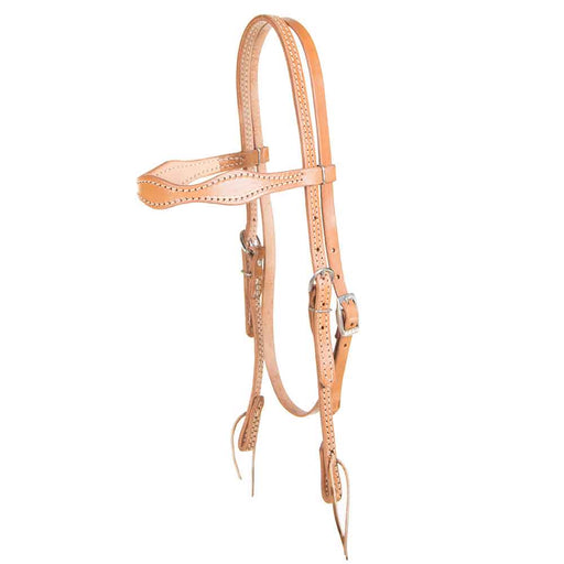 Light Oil Scalloped Browband Headstall Tack - Headstalls Teskey's