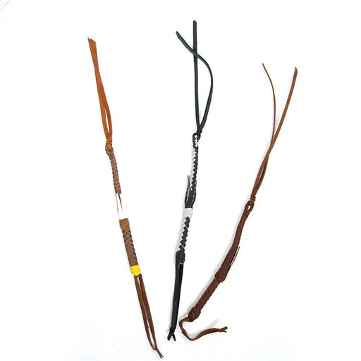 Cowboy Collection Braided Leather Quirts Tack - Whips, Crops & Quirts Cowboy Collection Black/White