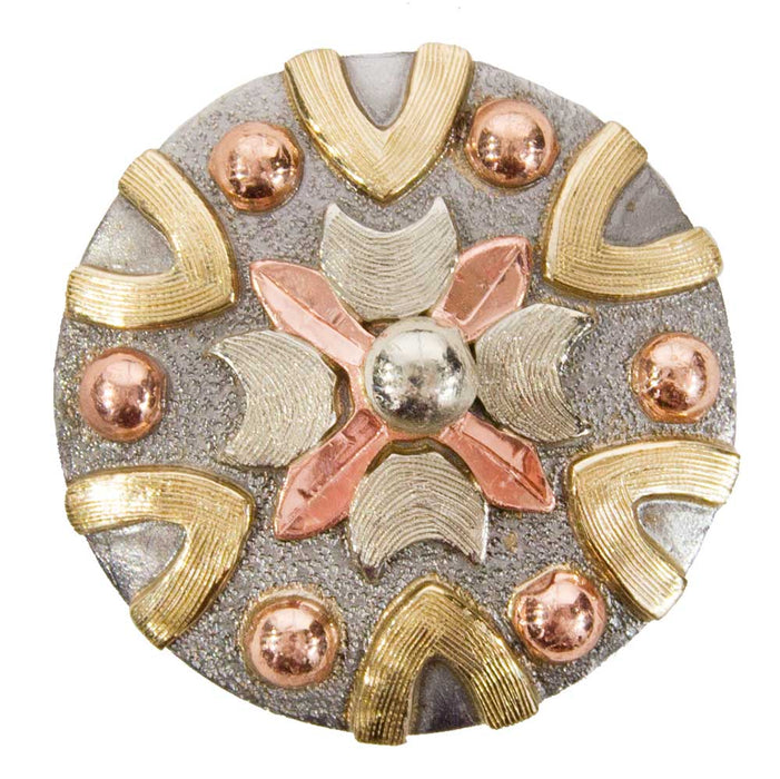 Silver Center Flower with Copper Dots Concho Tack - Conchos & Hardware MISC Chicago Screw 1"
