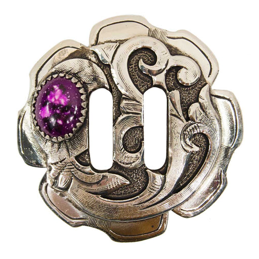 Purple Stone Slotted Concho Tack - Conchos & Hardware MISC