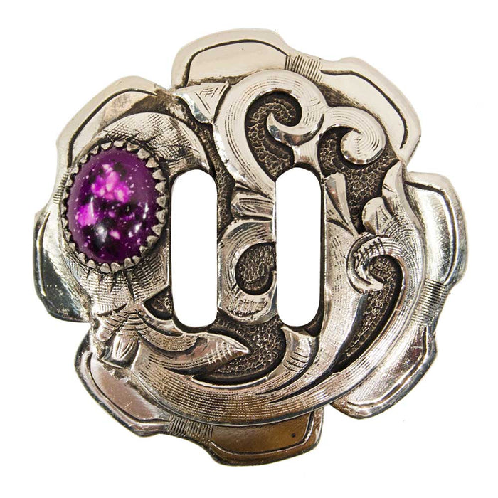 Purple Stone Slotted Concho Tack - Conchos & Hardware MISC