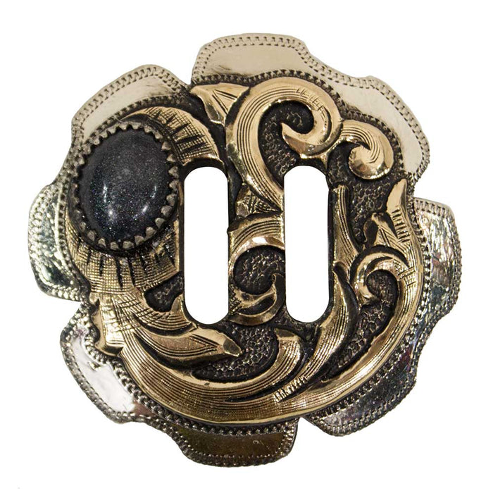 Black and Gold Antique Slotted Concho Tack - Conchos & Hardware MISC
