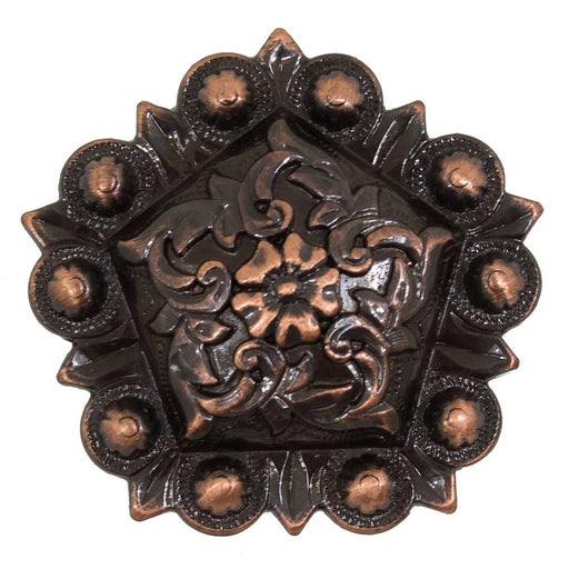 Copper Floral Coloma Pentagon Concho Tack - Conchos & Hardware MISC Chicago Screw 1"