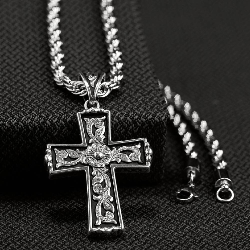 Floral Cross Necklace MEN - Accessories - Jewelry & Cuff Links M&F Western Products   