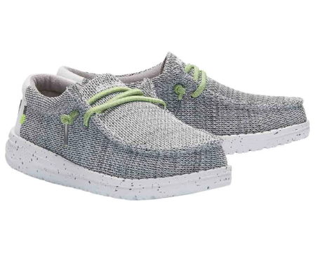 Hey Dude Youth Wally - Stone White KIDS - Footwear - Casual Shoes Hey Dude