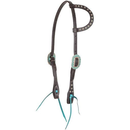 Martin Saddlery Antiqued Dots One Ear Headstall Tack - Headstalls Martin Saddlery