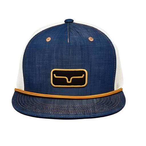 * Kimes Ranch Work Hard Mesh-Back Trucker Cap - Denim - FINAL SALE HATS - BASEBALL CAPS Kimes Ranch