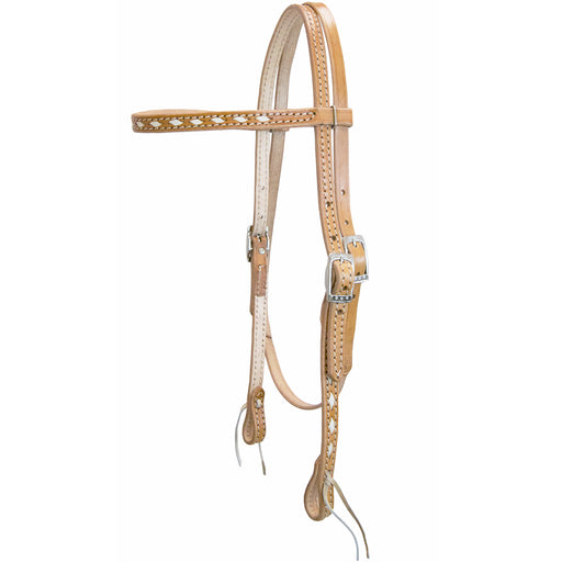 Teskey's Browband Headstall w/White Buckstitch Tack - Headstalls Teskey's