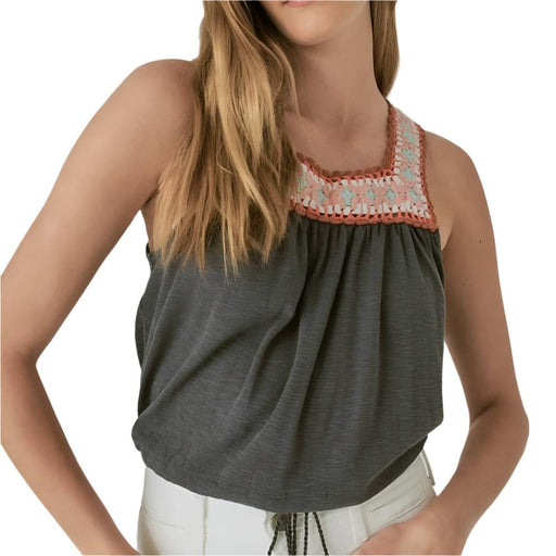 Lucky Brand Crochet Trim Bubble Top WOMEN - Clothing - Tops - Sleeveless Lucky Brand Jeans