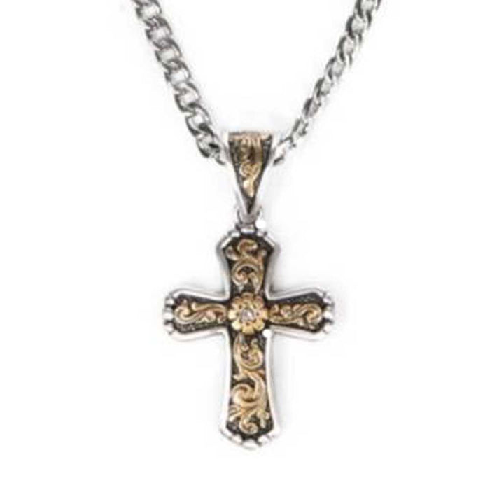 Silver & Gold Cross Necklace MEN - Accessories - Jewelry & Cuff Links M&F Western Products