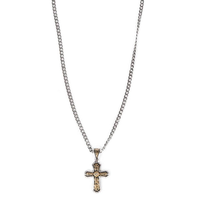 Silver & Gold Cross Necklace MEN - Accessories - Jewelry & Cuff Links M&F Western Products