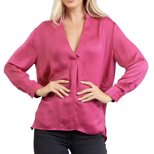 V-Neck Blouse WOMEN - Clothing - Tops - Long Sleeved Glam