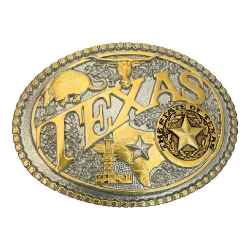 Montana Silversmiths Two Tone Texas State Oval Buckle ACCESSORIES - Additional Accessories - Buckles Montana Silversmiths