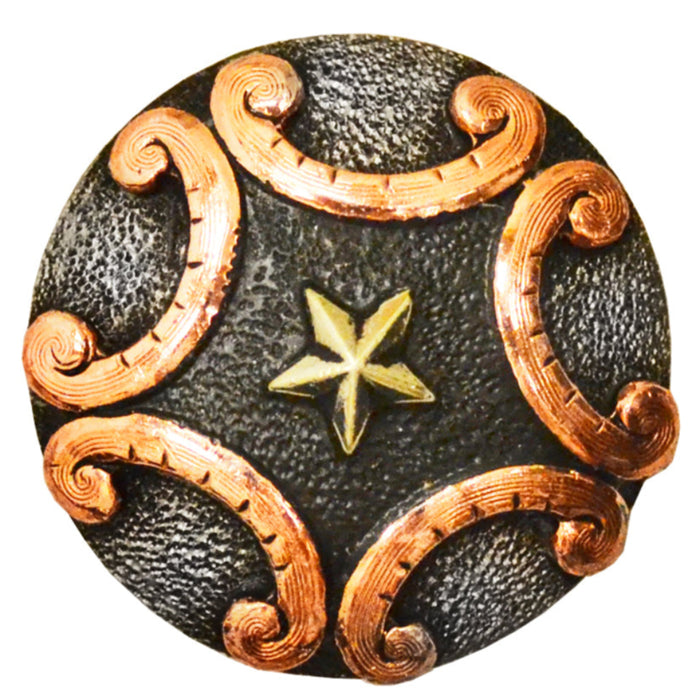 Copper Swirl Concho with Star Center Tack - Conchos & Hardware MISC Chicago Screw 1"