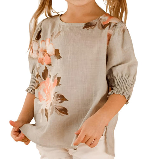 Floral Printed Woven Blouse KIDS - Girls - Clothing - Tops - Short Sleeve Tops Oddi Clothing