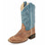 Old West Kid's Square Toe Brown/Light Blue Boot- FINAL SALE KIDS - Baby - Baby Footwear Jama Corporation   