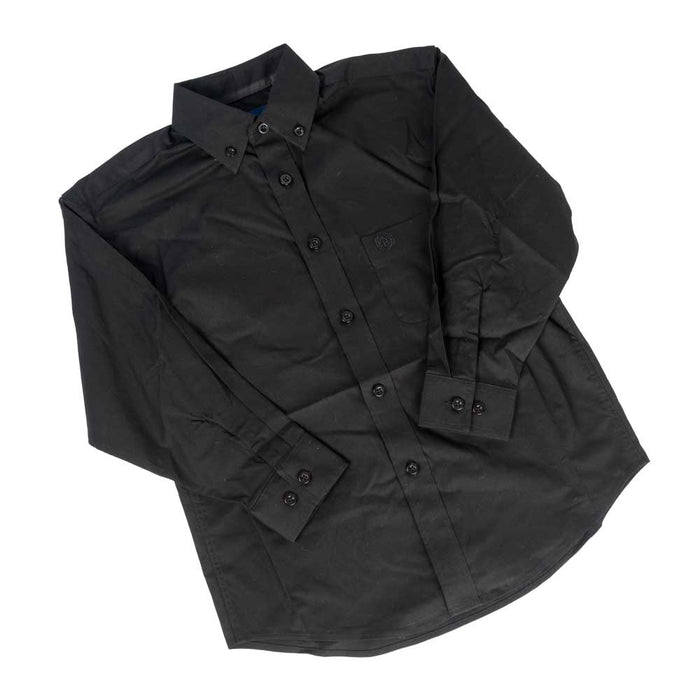 Panhandle Boy's Solid Black Poplin Shirt KIDS - Boys - Clothing - Shirts - Long Sleeve Shirts Panhandle