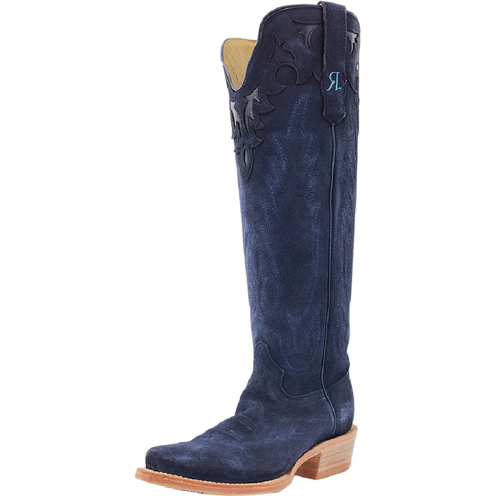 R. Watson Women's Midnight Blue Suede Cutter Toe Boot WOMEN - Footwear - Boots - Western Boots R Watson