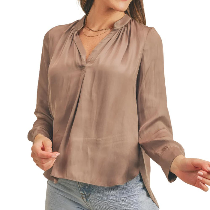 Reset Lindsey Silky Top WOMEN - Clothing - Tops - Long Sleeved Reset By Jane