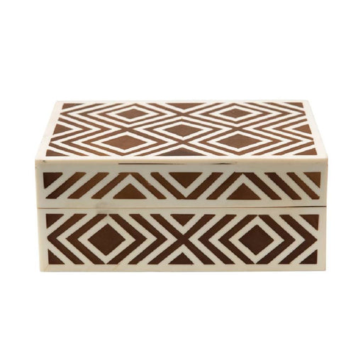 Resin Box with Lid and Pattern Inlay HOME & GIFTS - Home Decor - Decorative Accents Creative Co-Op