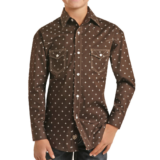 * Rock & Roll Denim Boy's Poplin Snap Shirt - FINAL SALE KIDS - Boys - Clothing - Shirts - Long Sleeve Shirts Panhandle