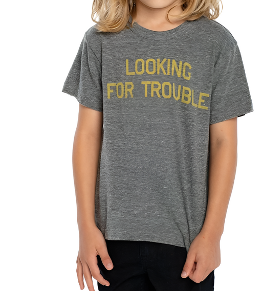 Youth Looking For Trouble Crew Tee KIDS - Boys - Clothing - Shirts - Short Sleeve Shirts Chaser GRY 2