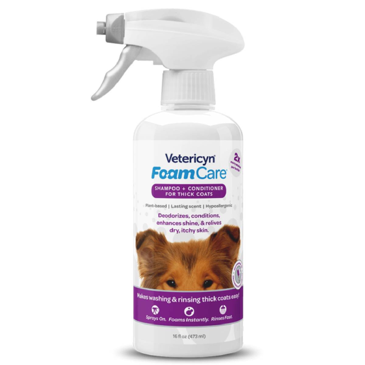 Vetericyn Foaming Spray Shampoo - Thick Coats Pets - Cleaning & Grooming Vetericyn   