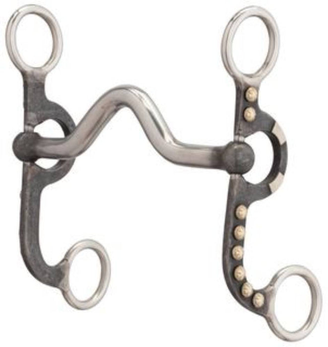 Weaver 4-5/8" Pony Bit, Medium Port Mouth, Buffed Black Tack - Bits Weaver