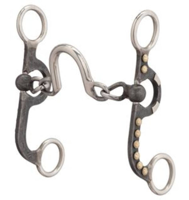 Weaver 4-5/8" Pony Bit, Chain Mouth with Port, Buffed Black Tack - Bits Weaver