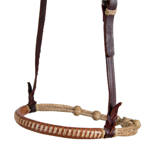 Teskey's Rawhide Cavesson with Leather Nose Tack - Nosebands & Tie Downs Teskey's
