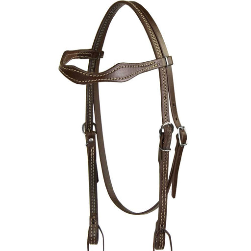 Teskey's Scalloped Heavy Oil Browband Headstall Tack - Headstalls Teskey's