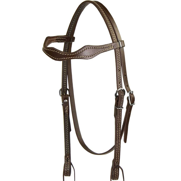 Teskey's Scalloped Heavy Oil Browband Headstall Tack - Headstalls Teskey's