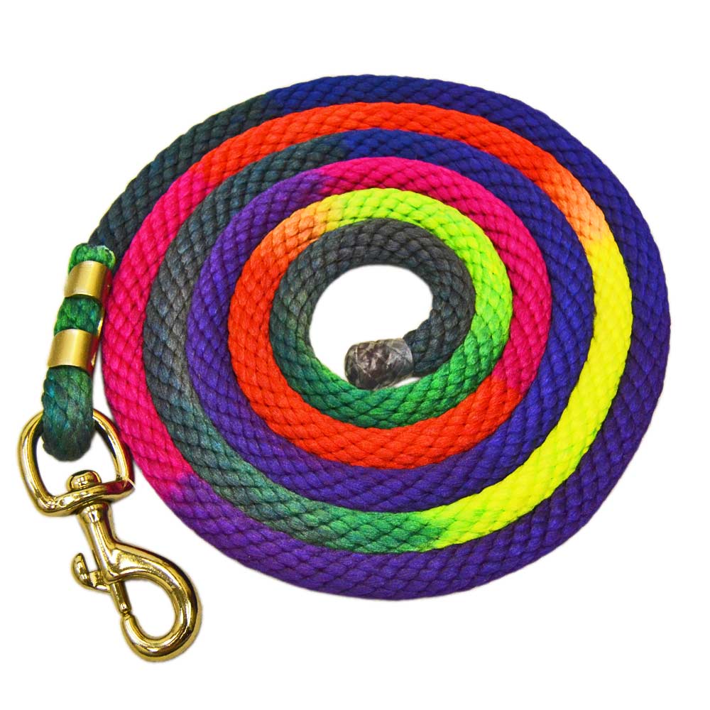 10' Rainbow Poly Lead with Snap Tack - Halters & Leads MISC   
