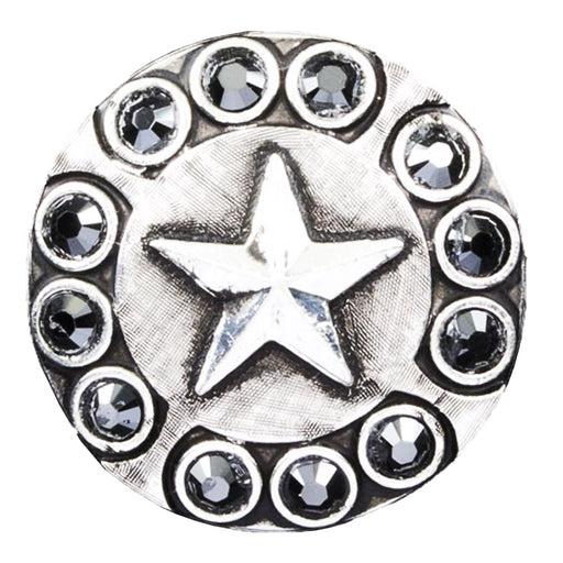 Silver Plated Antique Star Concho Tack - Conchos & Hardware MISC 1" Wood Screw