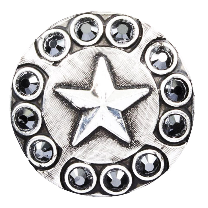 Silver Plated Antique Star Concho Tack - Conchos & Hardware MISC 1" Wood Screw