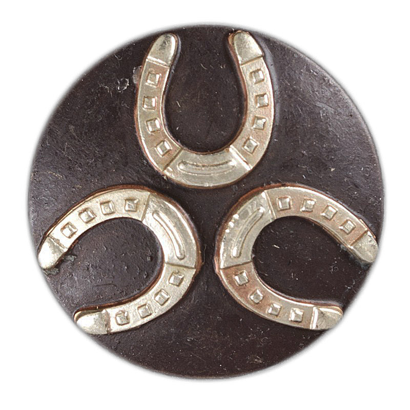 Rustic Mounted Silver Triple Horseshoe Concho Tack - Conchos & Hardware - Conchos MISC 1" Chicago Screw 