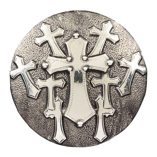 Silver Multi Cross Concho Tack - Conchos & Hardware MISC 1" Wood Screw