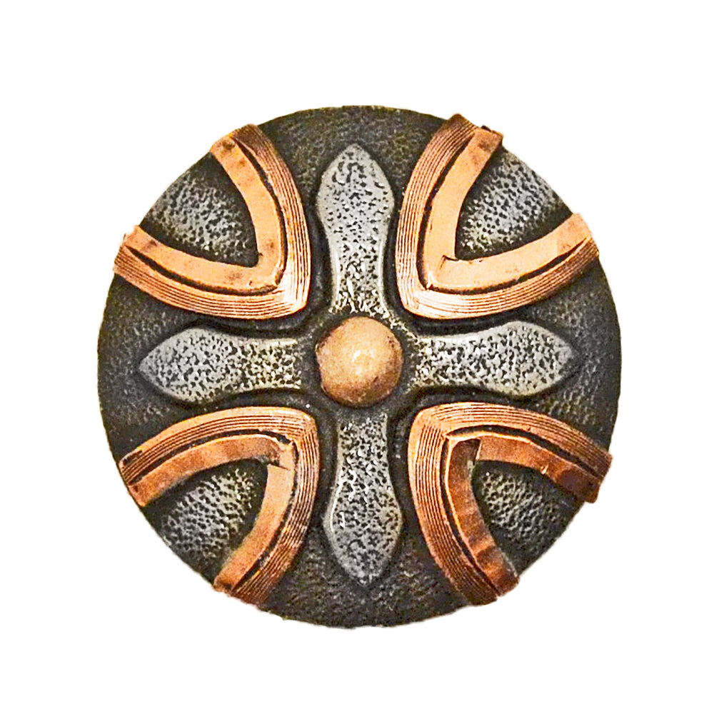 Iron Cross Concho with Copper Dot Tack - Conchos & Hardware - Conchos MISC 1" Wood Screw 