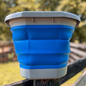 Boss Bucket - Collapsible Bucket Barn - Buckets & Hangers Boss Equine Products Grey/Royal Blue  