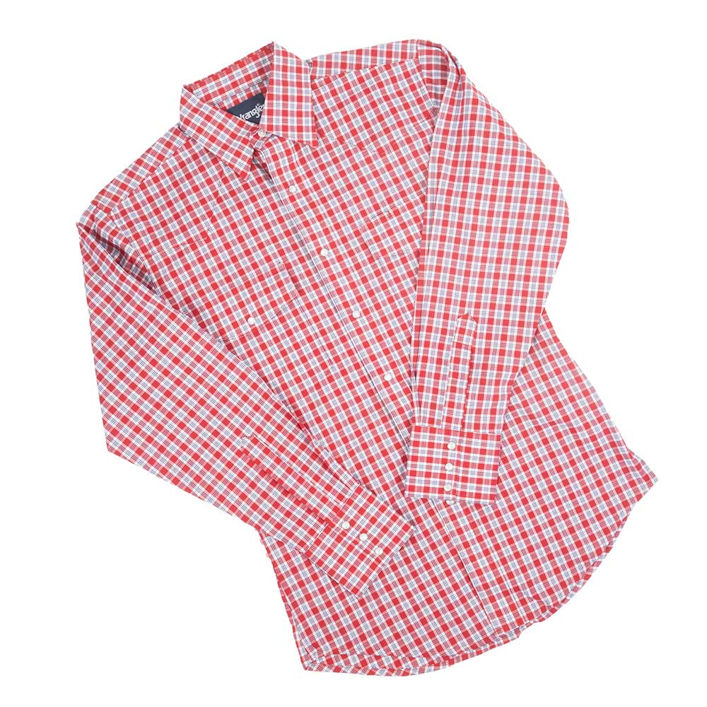 Wrangler Men's Pearl Snap Red Plaid Shirt - FINAL SALE MEN - Clothing - Shirts - Long Sleeve Shirts Wrangler   
