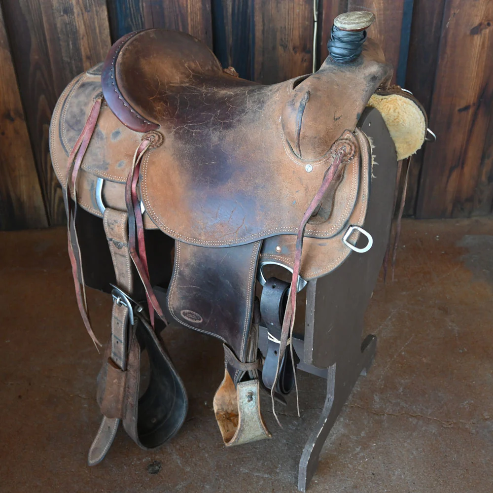 What is the seat size of the 16" USED JODY RAMER RANCH SADDLE?